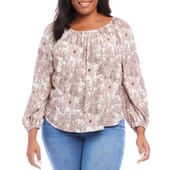 Karen Kane Womens Flowy Floral Peasant Blouse Top 3X NWT $148 Romantic Boho - Picture 11 of 11
